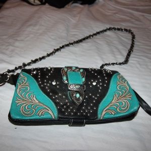 American Bling Turquoise Hobo purse